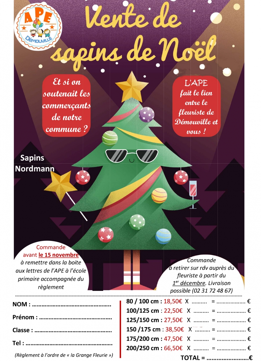 Vente de sapins de Noël  Demouville - Mairie de Demouville - Commune de Caen la mer 